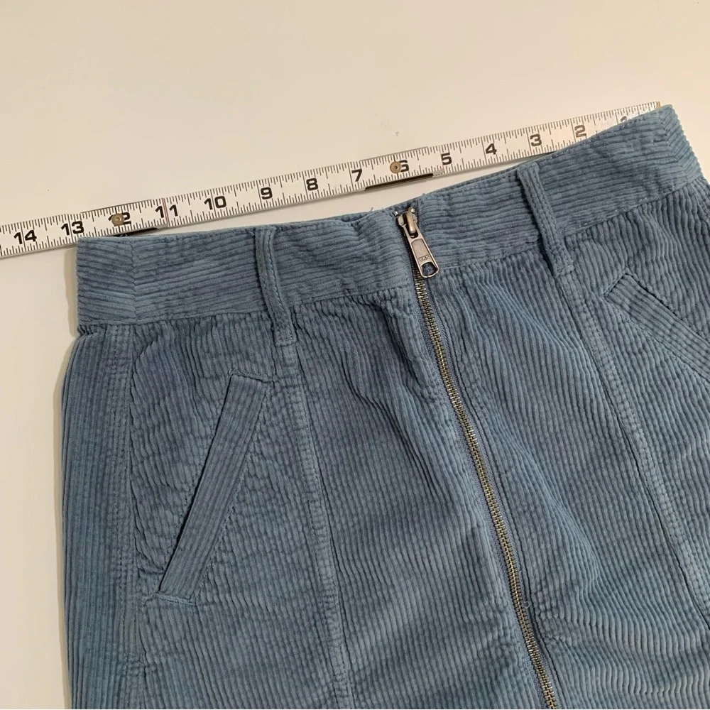 American Eagle High Waist A-line Corduroy Mini Skirt Size 2 Blue Clueless Preppy